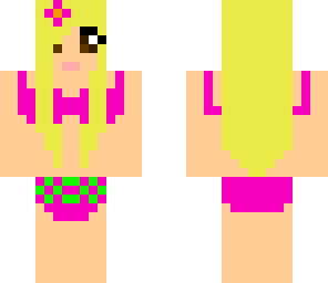 flower slash bikkini girl