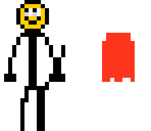 stick figure with a cape