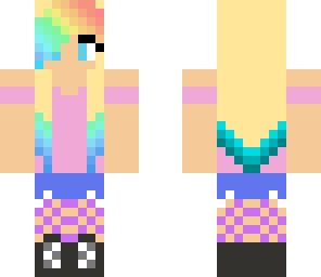 blonde with rainbow fringe
