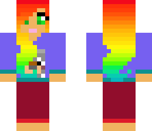 rainbow-haired wolf girl