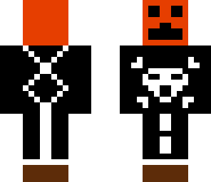 pumpkin man with skull