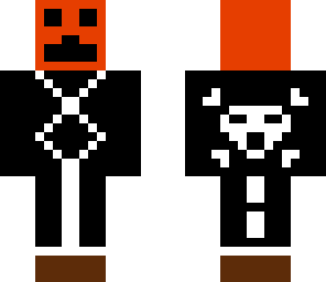 pumpkin man with skull