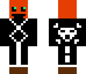 pumpkin man with skull