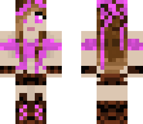 pink girl with bow in hair