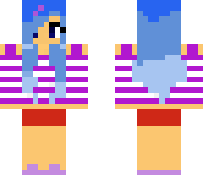 blue hair pretty girl