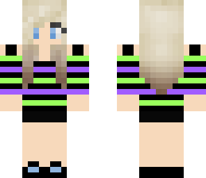 green and purple girl - original