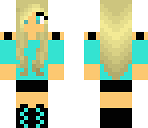 blonde girl wearing blue
