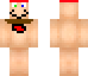 mustache man with weird belly