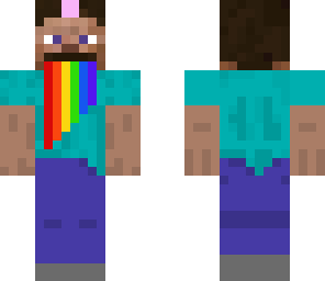 happy steve barfing rainbow
