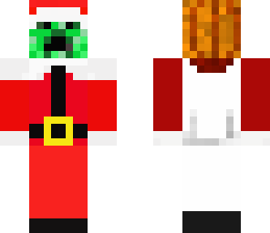 creeper santa claus and pumpkin