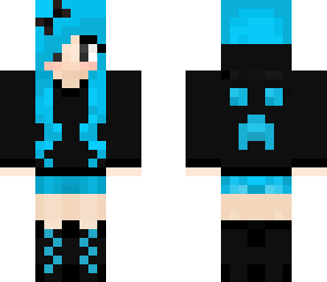 cute blue creeper girl