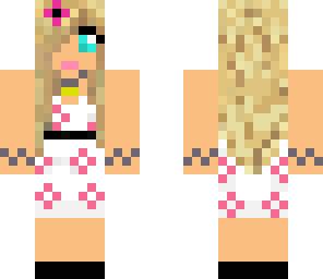 blonde girl in a dress