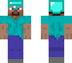 steve with a diamond helmet