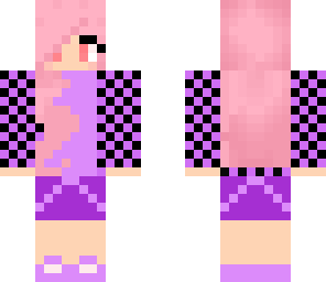 pink girl in purple