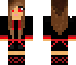 girl with headphones red