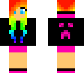 rainbow hair creeper girl