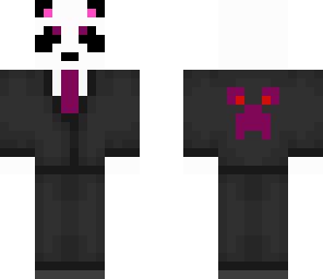 panda in purple tie suit