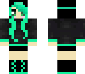 cute green hoodie girl