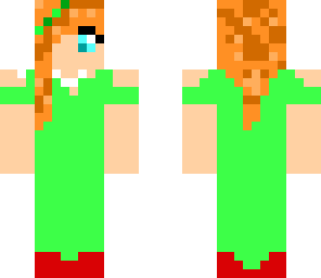 redhead girl with green dress