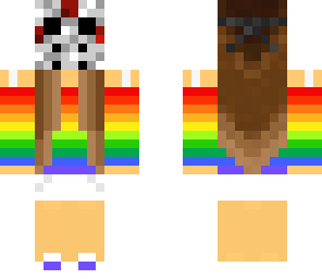 rainbow girl in a hockey mask