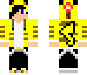 pikachu boy with redstone torch on back