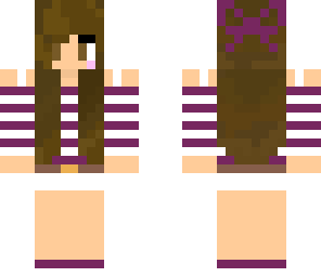 striped brunette girl