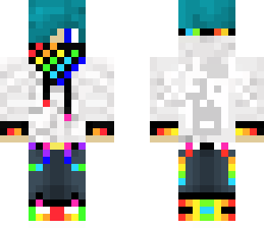rainbow dj- blue hair