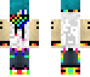 sleeveless rainbow dj- teal hair