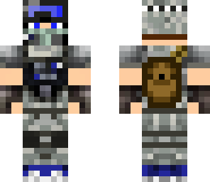 soldier with backpack blue edit