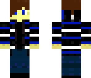 blue and white striped open hoodie