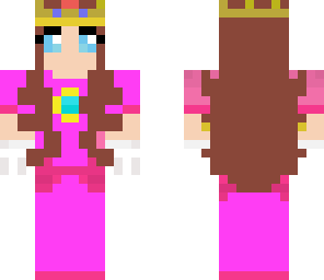 princess peach withbrown hair
