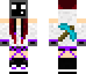 black slime mask girl with diamond pick