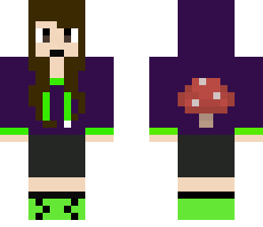 purple green mushroom girl