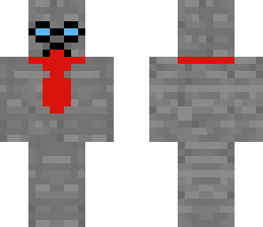 stone man with glasses and tie