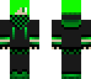 black and green hoodie with headphones