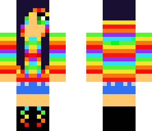 rainbow hoodie girl