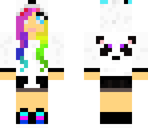 cute girl in rainbow panda