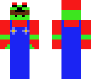 mario creeper with mustache and straps