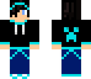 teenager light blue creeper hoodie