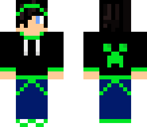 teenager green creeper hoodie