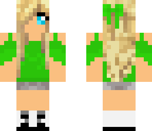 green cute girl