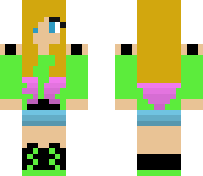 girl with green and black headphones