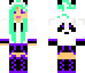 panda girl with aqua hair