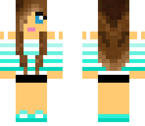 brunette aqua blowse girl