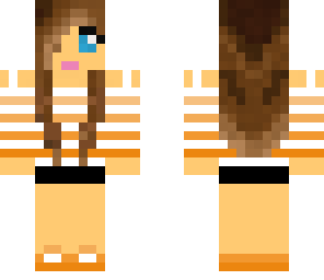 brunette orange blowse girl