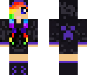 cute girl in rainbow creeper hoodie