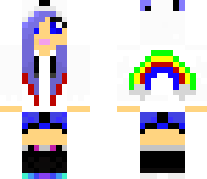 panda girl and rainbow