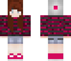 pink brunette girl