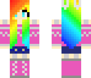 raindbow hair girl bunny