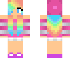 rainbow hair cute girl